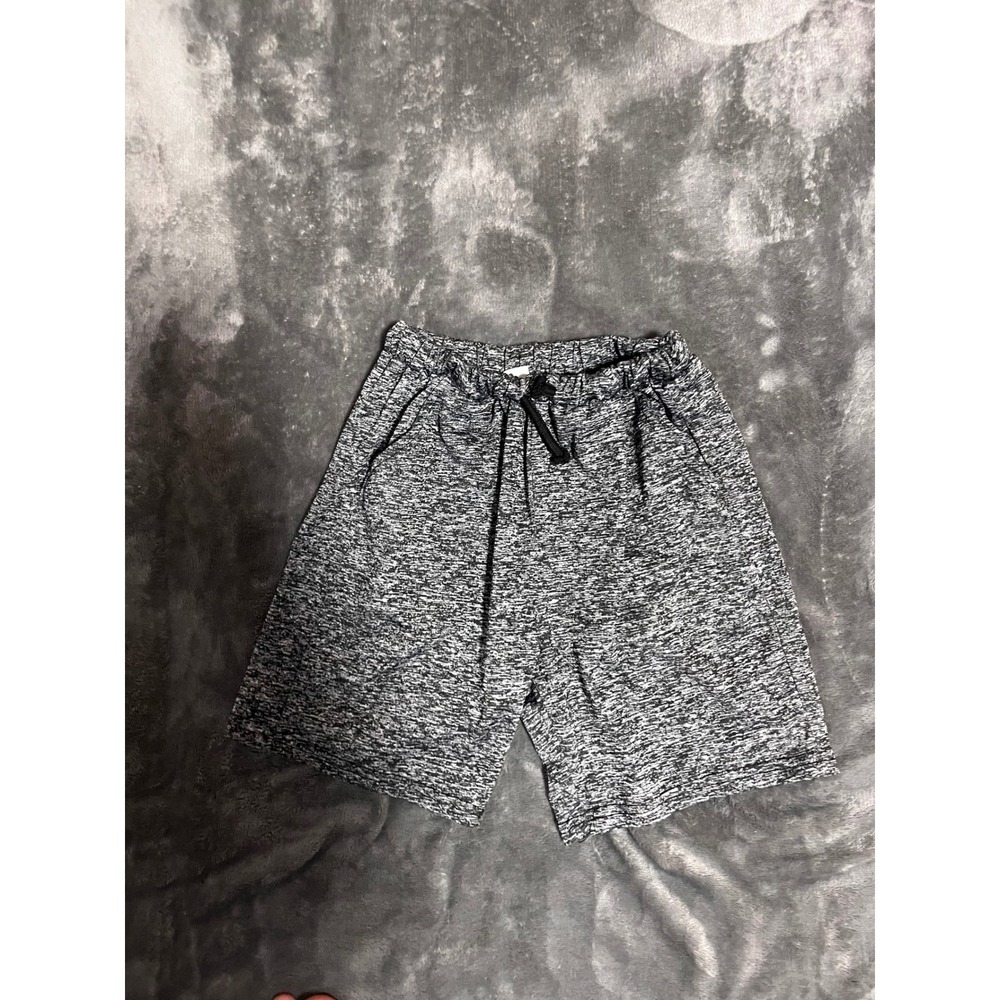 SHEIN Boys Grey Space Dye Athletic Knit Shorts Size 6Y Drawstring Pockets